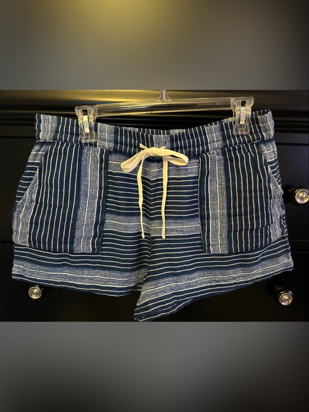 Lou & Grey Navy and White Striped Drawstring Shorts